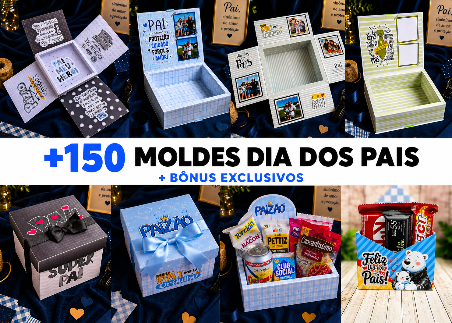 +150 Moldes Dia dos Pais + Bônus Exclusivos