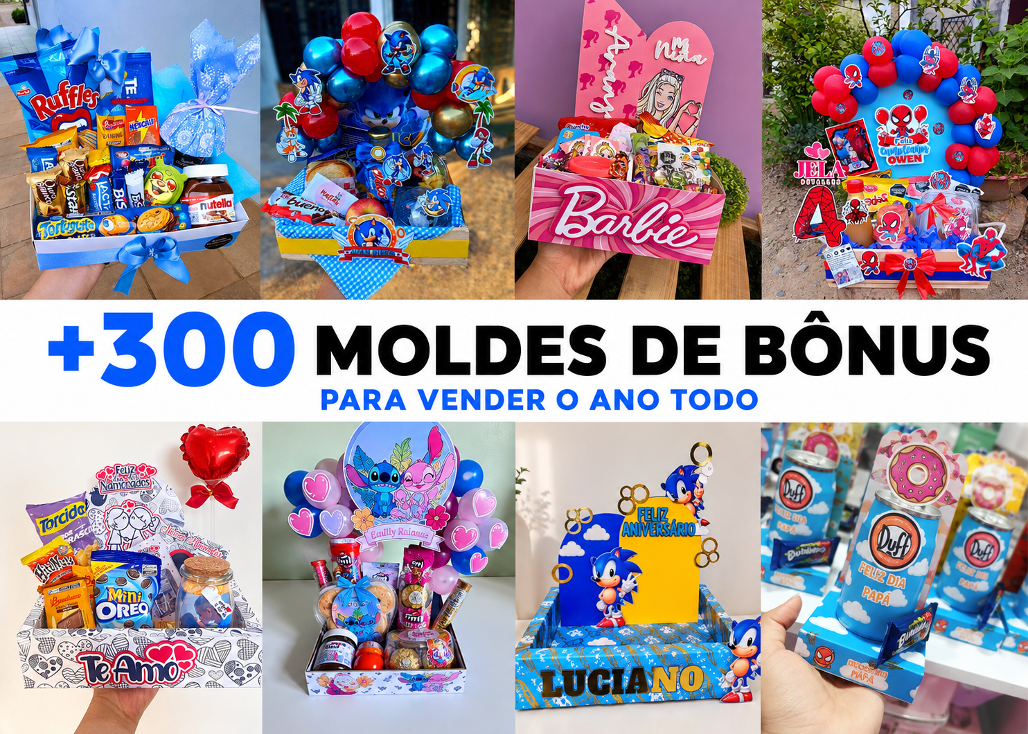 +300 moldes de bônus